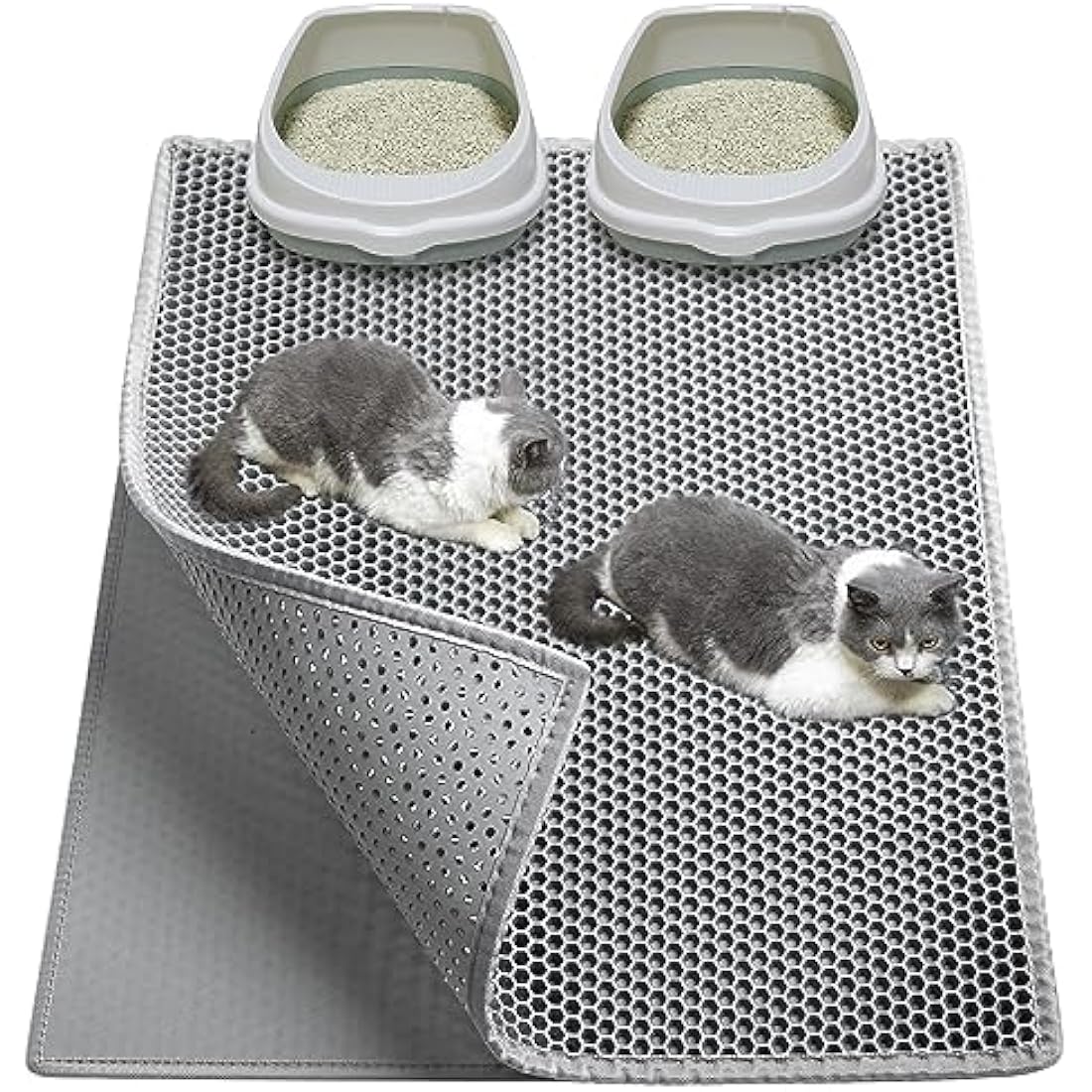 Garoopion Cat Litter Mat – Extra Large Double Layer Honeycomb Trapping Mat