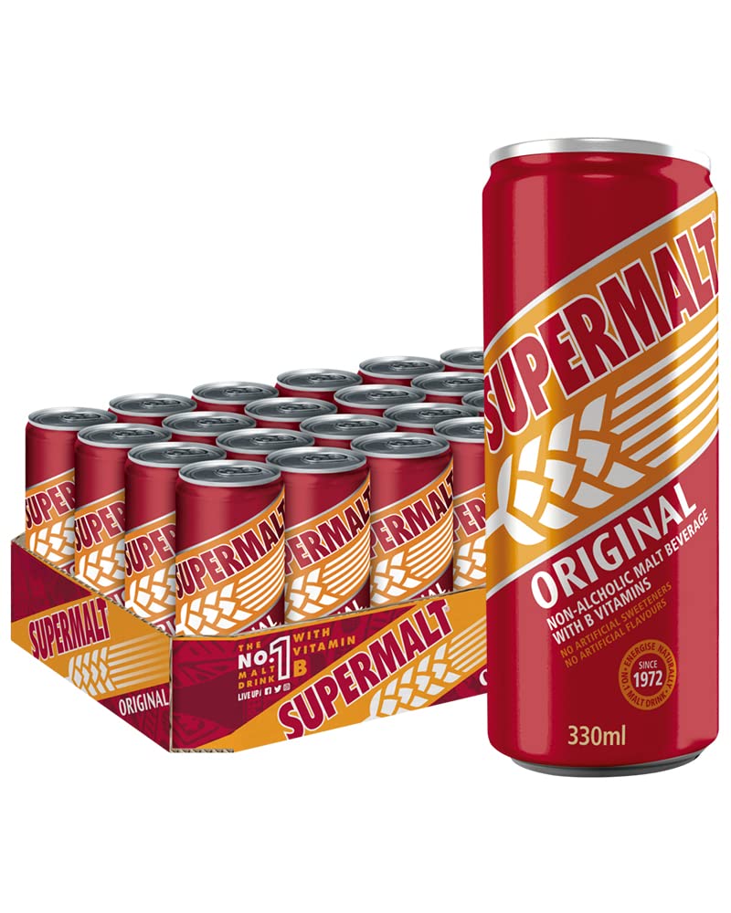 Supermalt Original Malt Drink - Alcohol Free with B Vitamins - 24 x 330ml