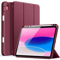 JETech iPad 11th/10th Gen Case with Pencil Holder - Slim TPU Cover, Wine