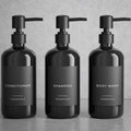 KIBAGA Shampoo and Conditioner Dispenser Set – 3 Pack 21oz Refillable Bottles