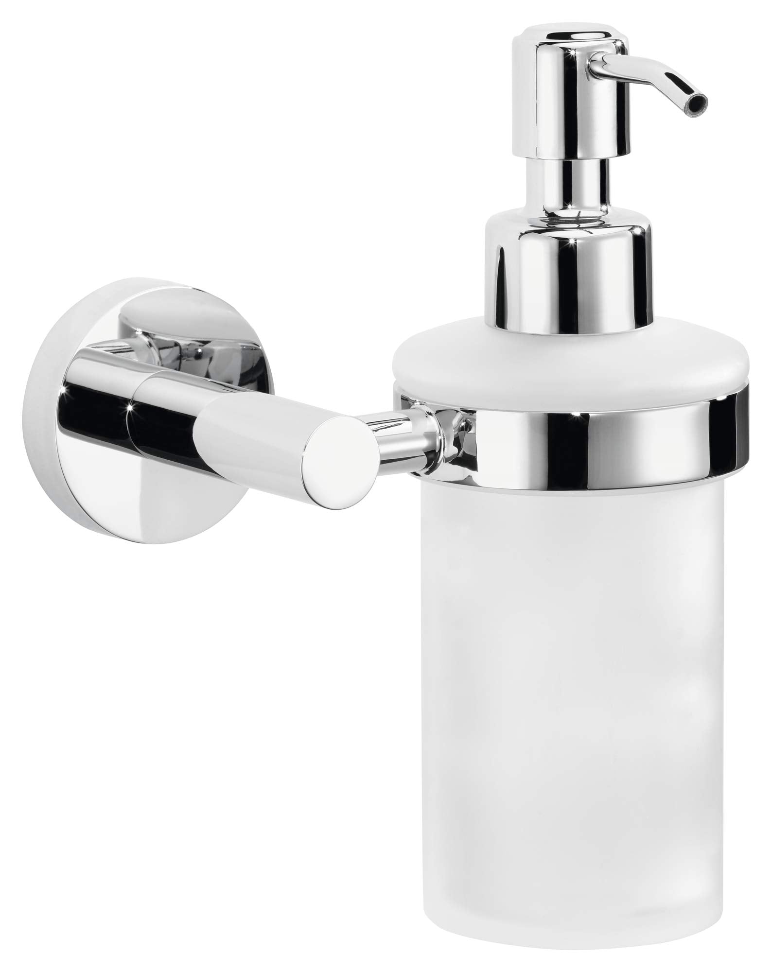 tesa EXXCELLENT Soap Dispenser – 230ml Self-Adhesive Frosted Glass & Chrome