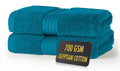 ALSAP Blue Lagoon Hand Towels - 2 Pack 700 GSM Egyptian Cotton