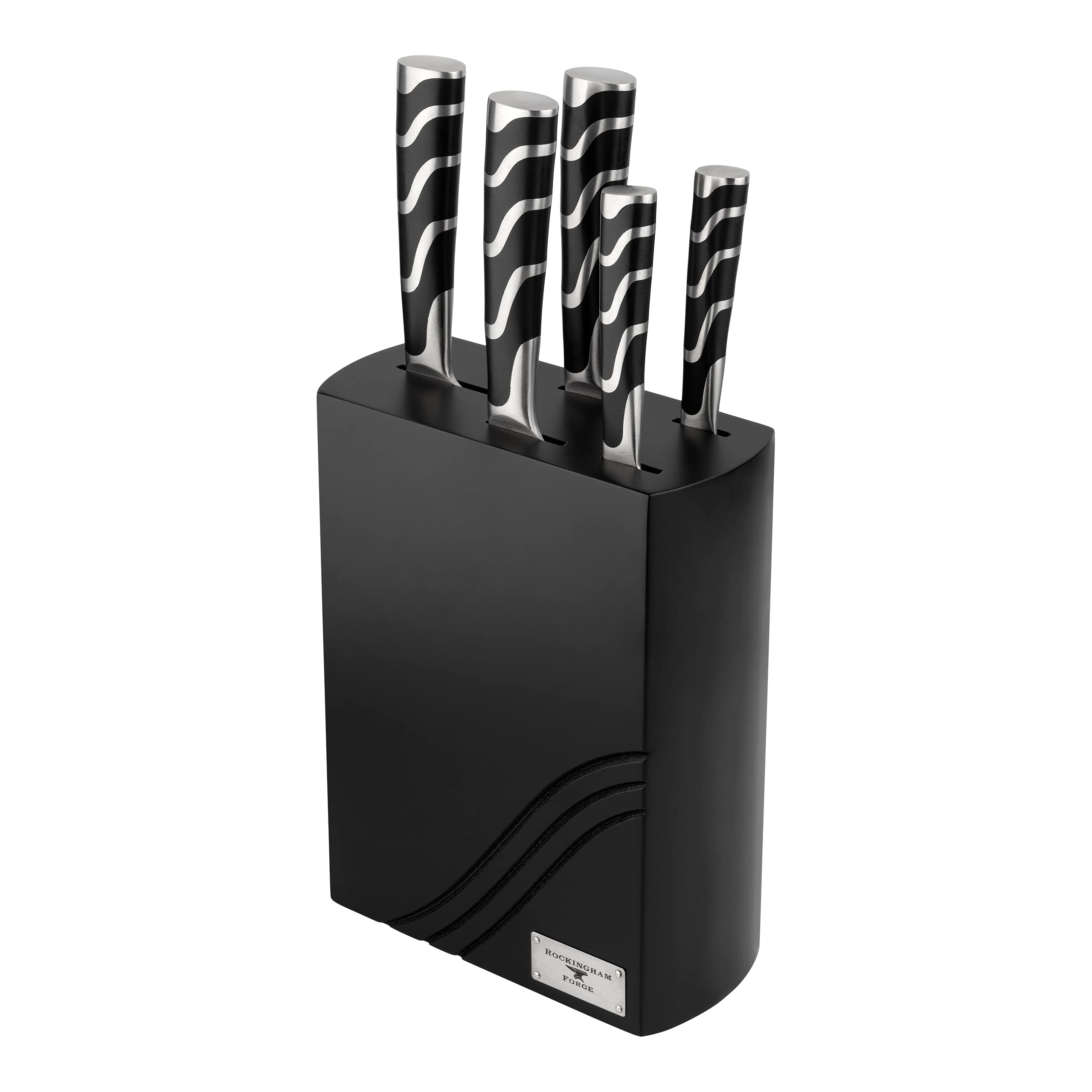 Rockingham Forge 128 Series 6-Piece Knife Block Set - Stainless Steel