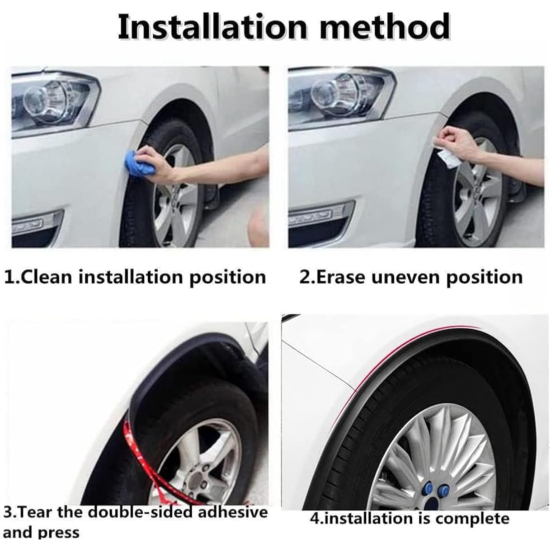 MACHSWON Universal Car Fender Flares – 1.5m Black Rubber Wheel Molding