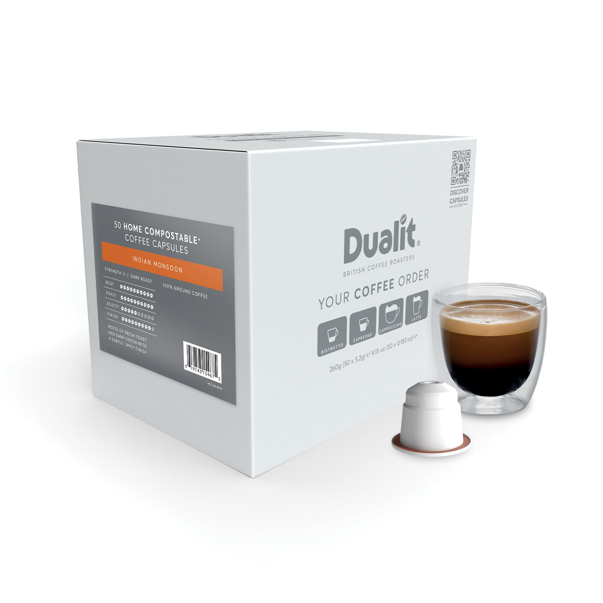 Dualit Indian Monsoon Coffee Capsules | Nespresso Compatible | 50 Pk