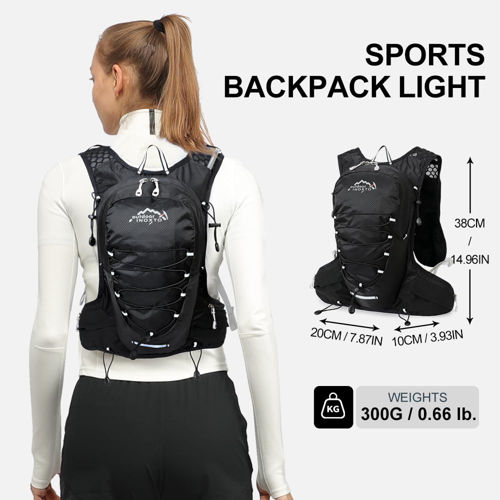 INOXTO Hydration Vest Backpack – Lightweight Running Pack with 1.5L Bladder