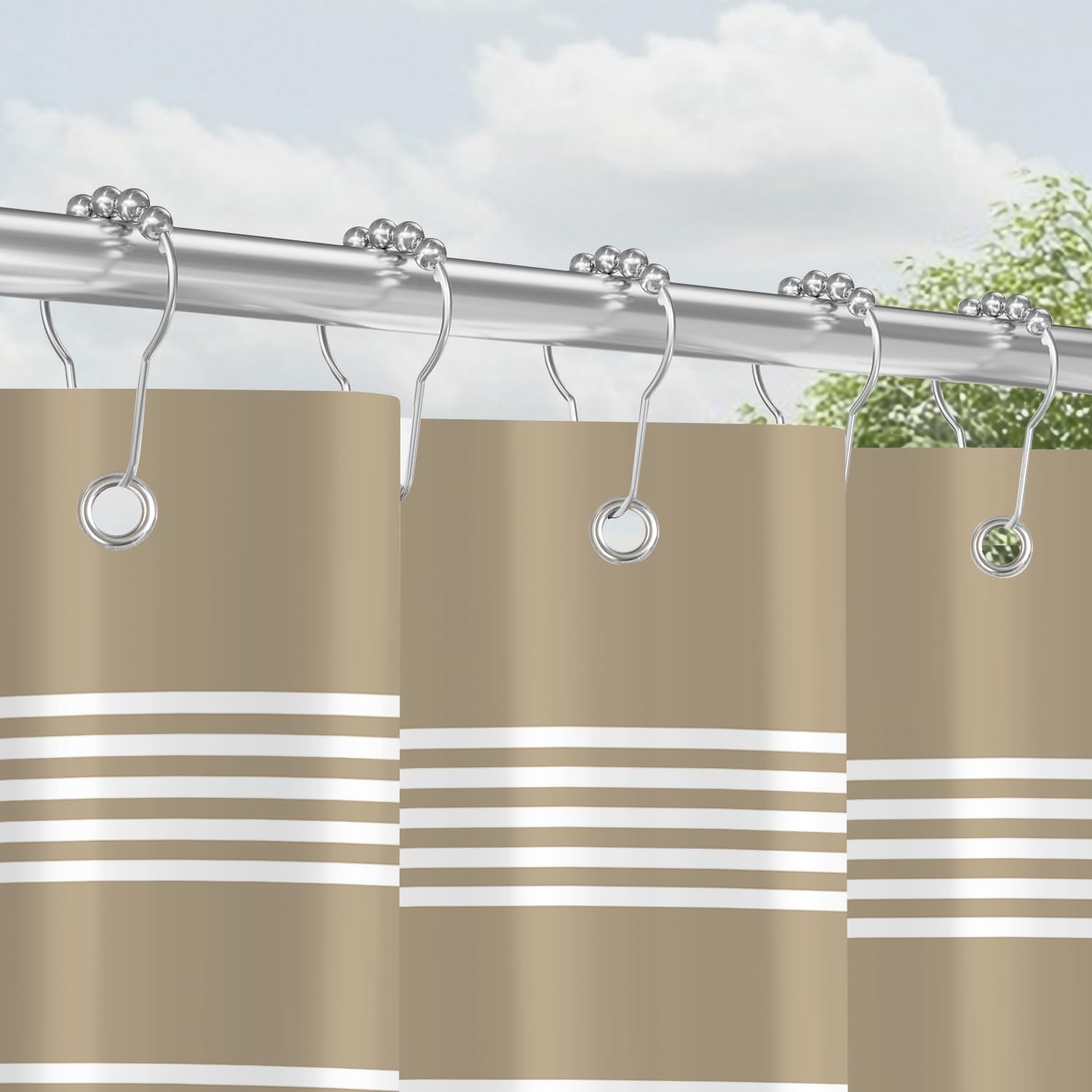 Lerores Shower Curtain | 180x200cm Anti-Mould Waterproof Polyester