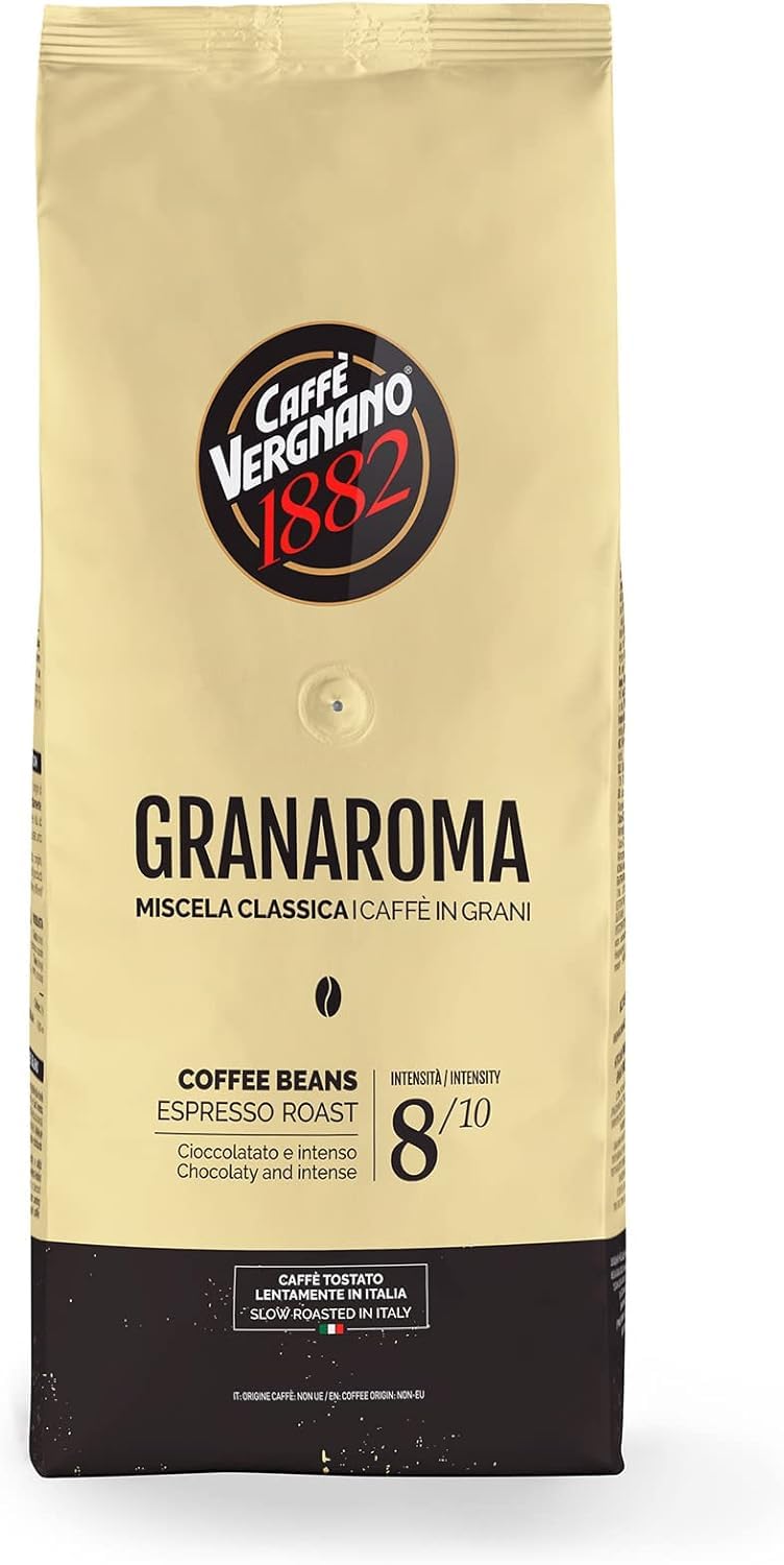 Caffè Vergnano 1882 Gran Aroma Whole Bean Coffee - Italian Roast - 1kg