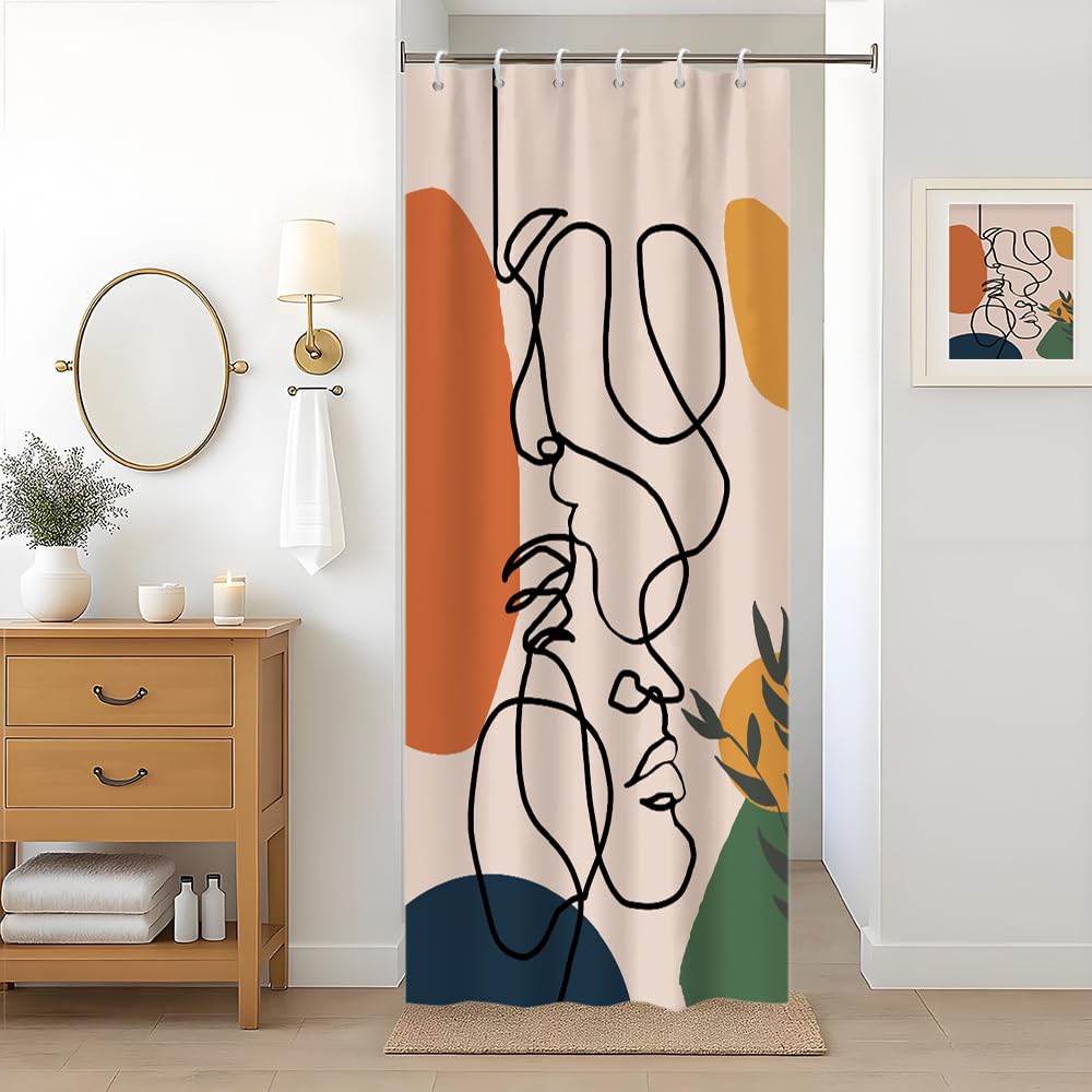 Uiiooazy Boho Abstract Stall Shower Curtain | Waterproof Polyester Fabric