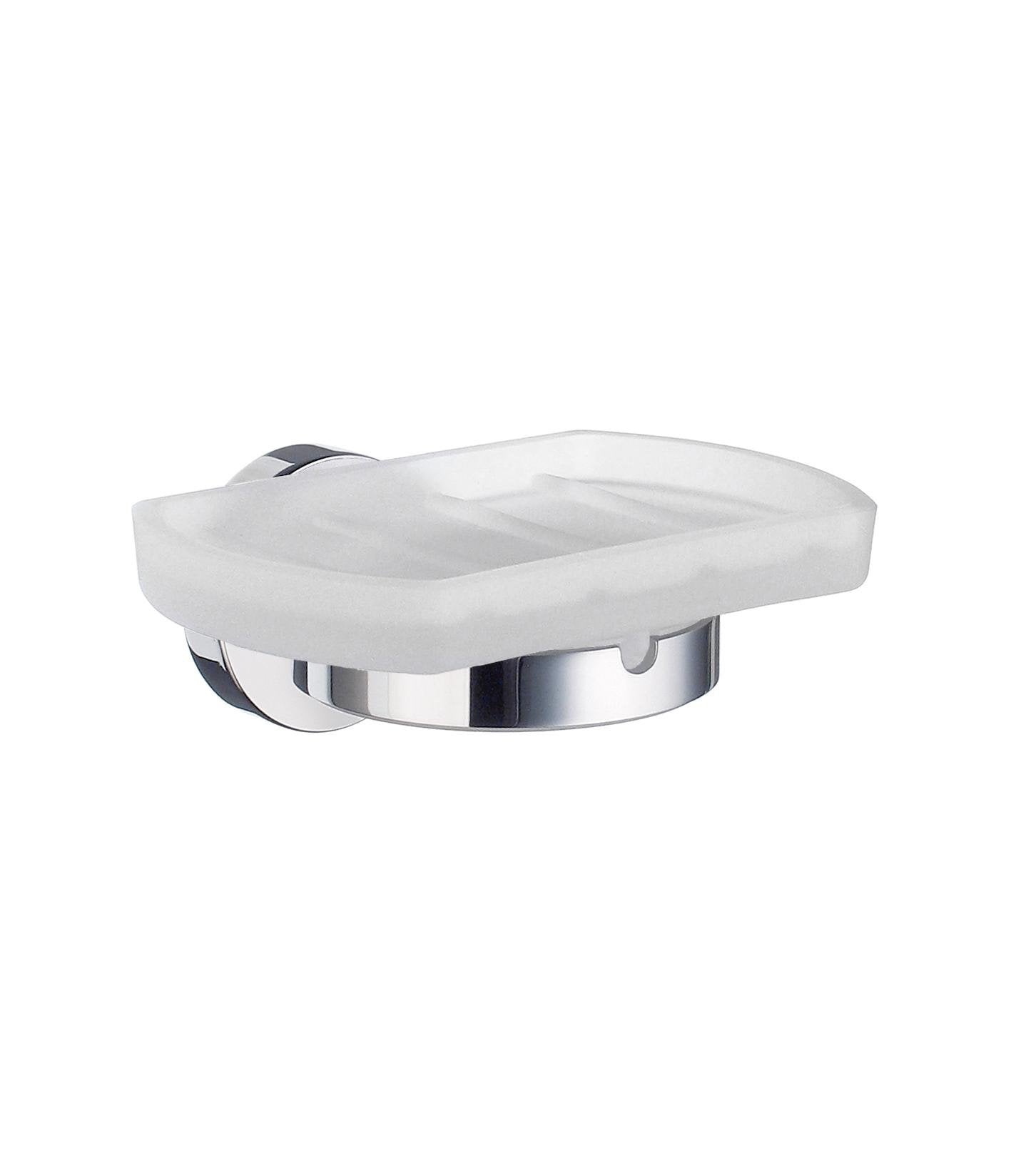 Smedbo Home Soap Dish Holder | Polished Chrome & Frosted Glass