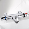 Thermostatic Bath Shower Mixer Tap | Chrome Solid Brass 180mm