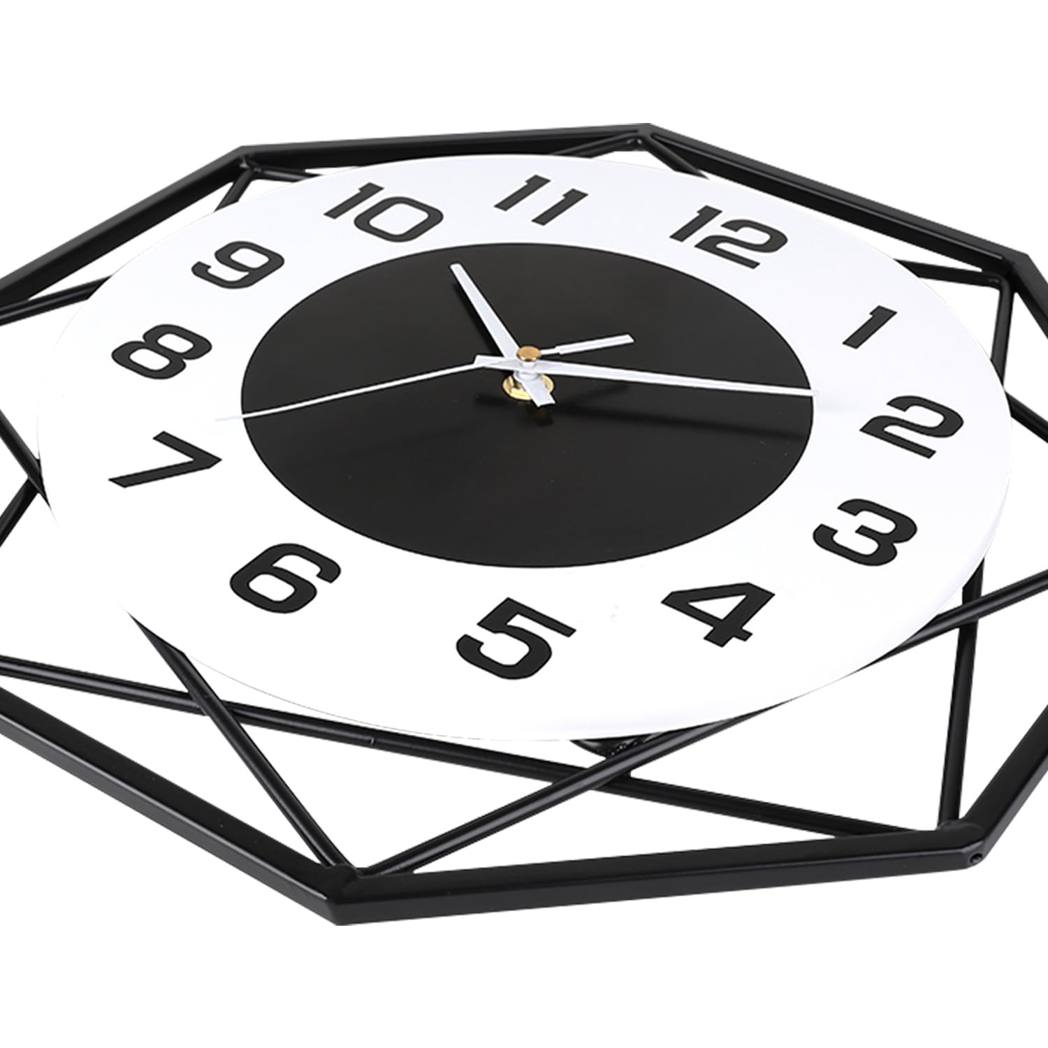 24 Inch Modern Metal Wall Clock – Silent Large Quartz Decor