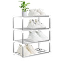 OLYREO White Small Shoe Rack 4 Tier Shoe Racks Storage for Hallway, Closet - image 1