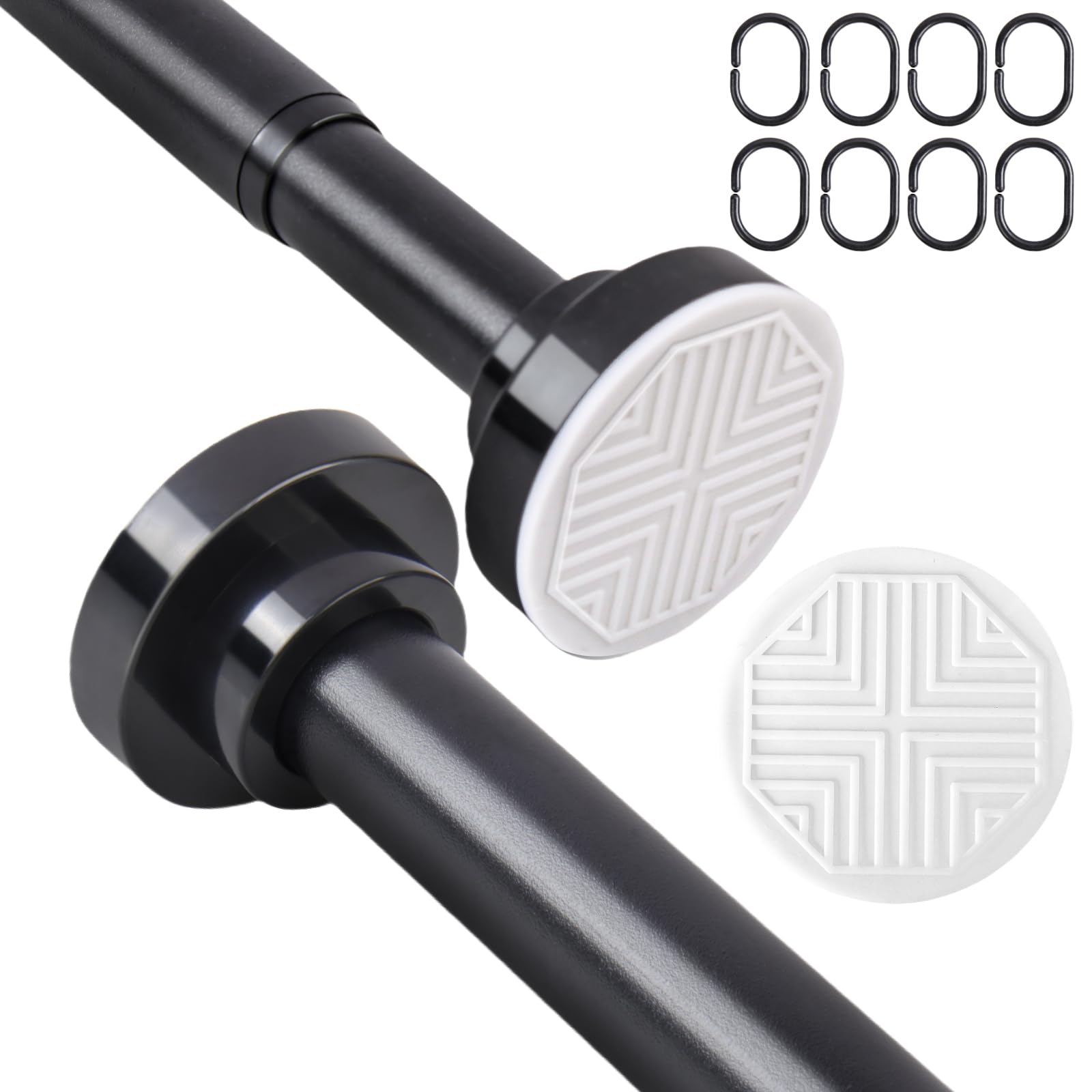 BELICOO Tension Rod 70-130cm - Black No-Drill Extendable Shower Pole