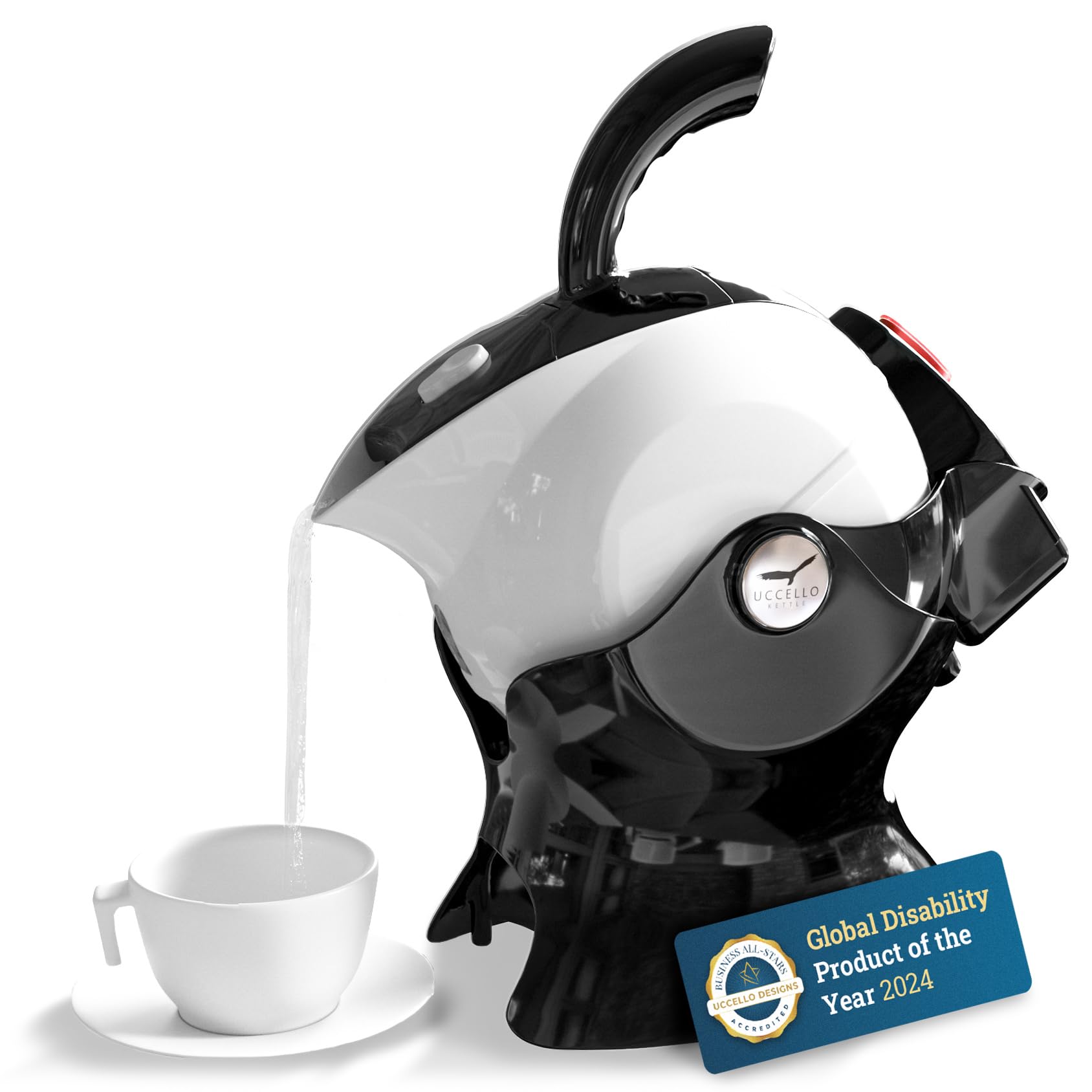 Uccello Electric Safety Kettle - 1.5L Tipping Base Aid for Seniors