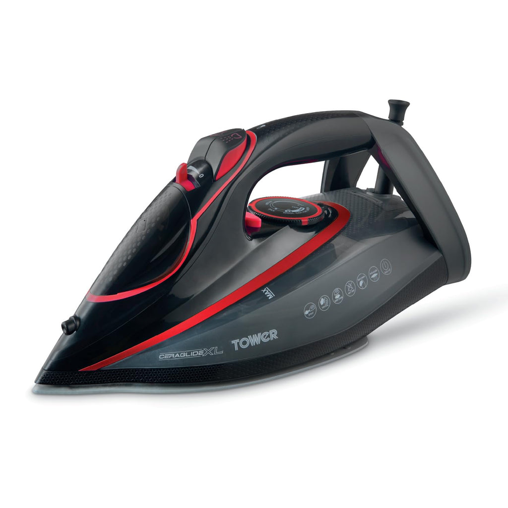 Tower T22032RED Steam Iron | 3100W Ceraglide XL Ceramic Soleplate