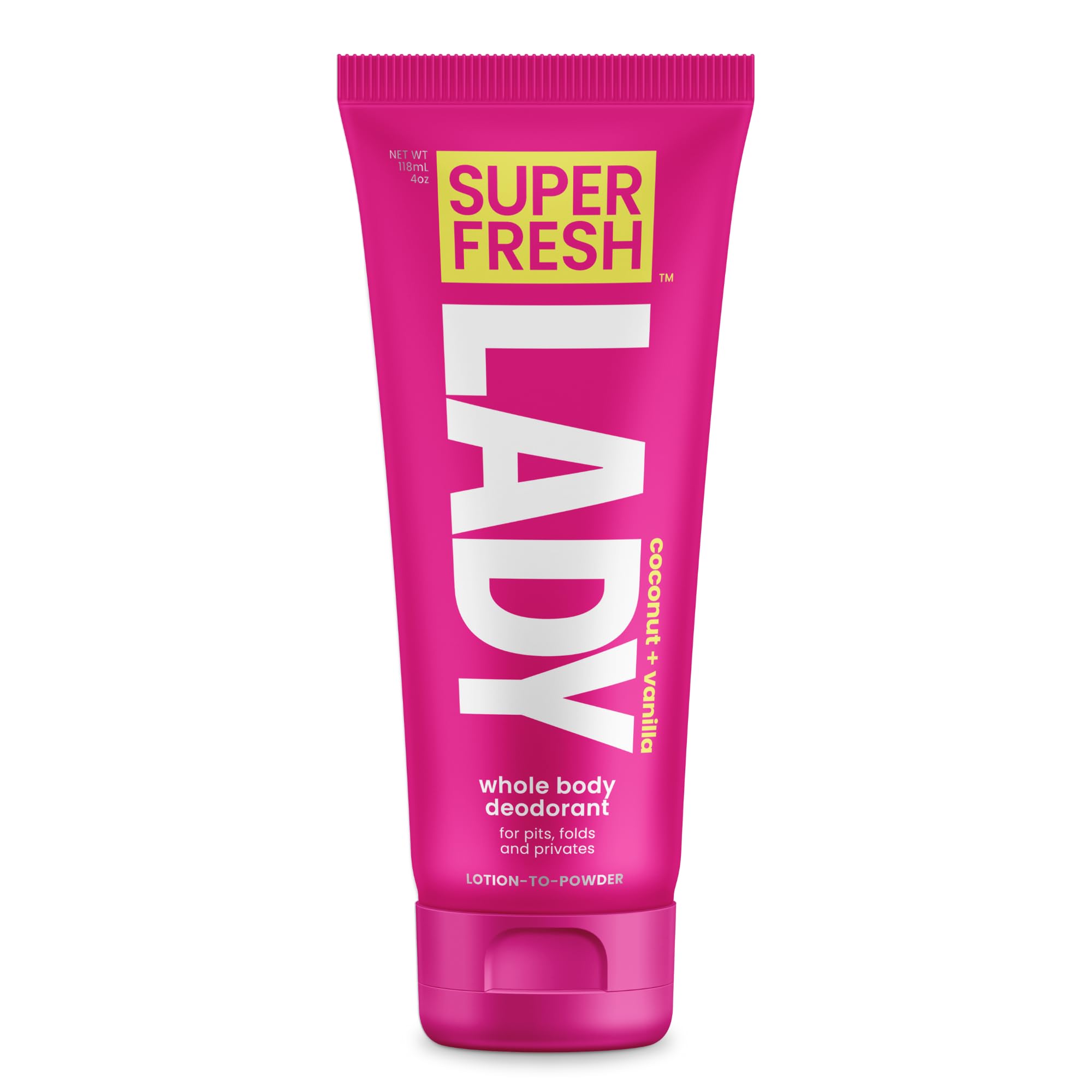 Super Fresh Lady Parts Deodorant Lotion – Anti-Chafe Body Powder, 4oz