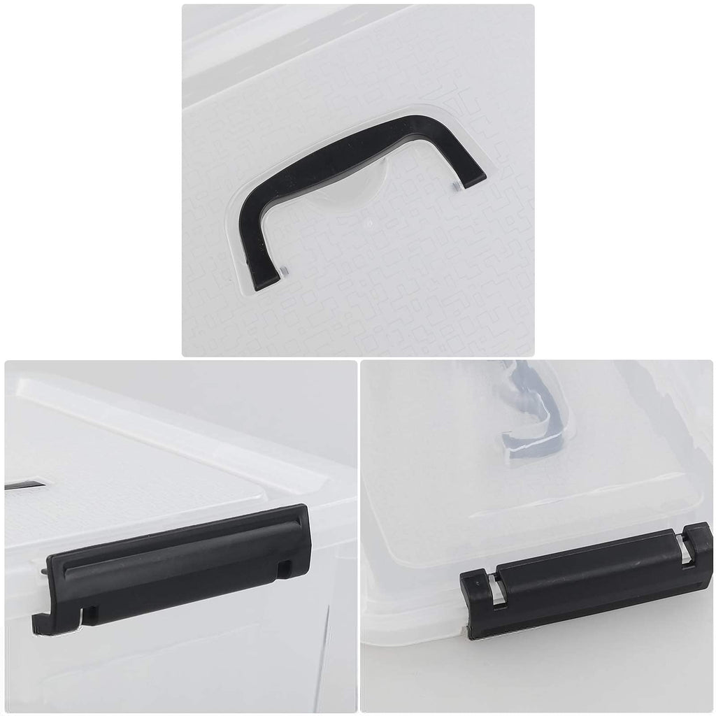 Nesmilers 6-Pack 12L Plastic Storage Bins | Clear Stackable Containers