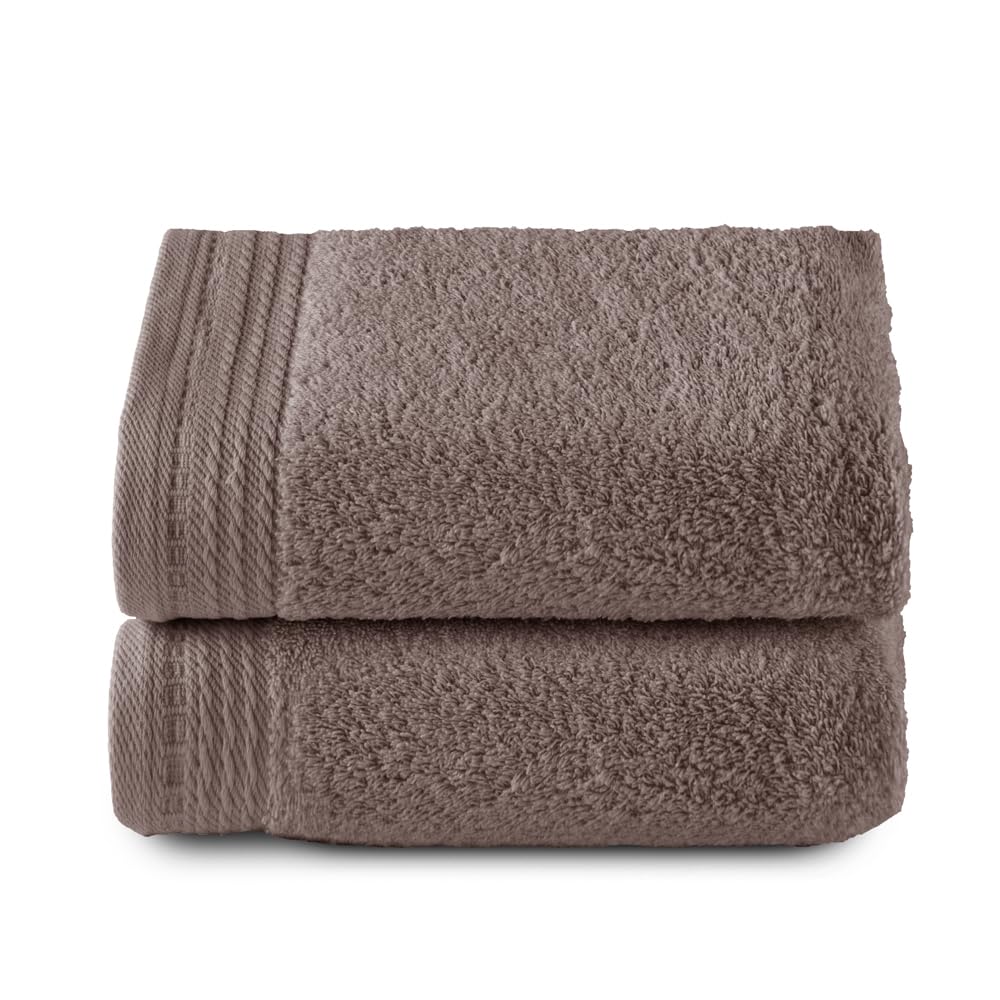 RIZO Top Towel – Set of 2 Combed Cotton Hand Towels – 600 GSM – Mink
