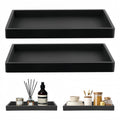2 Pcs Black Bathroom Vanity Tray Rectangle Silicone Tray