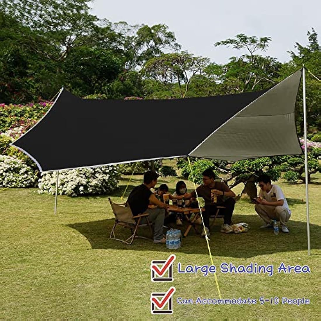 Jolof Store 5x5m Waterproof Octagon Camping Tarp – UV Sun Shelter