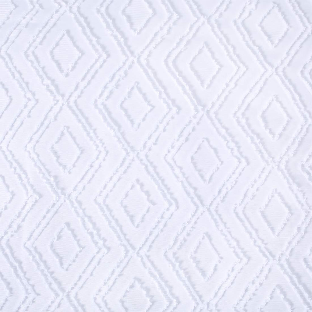 YINFUNG White King Duvet Cover Set – Tufted Geometric 3-Piece Bedding