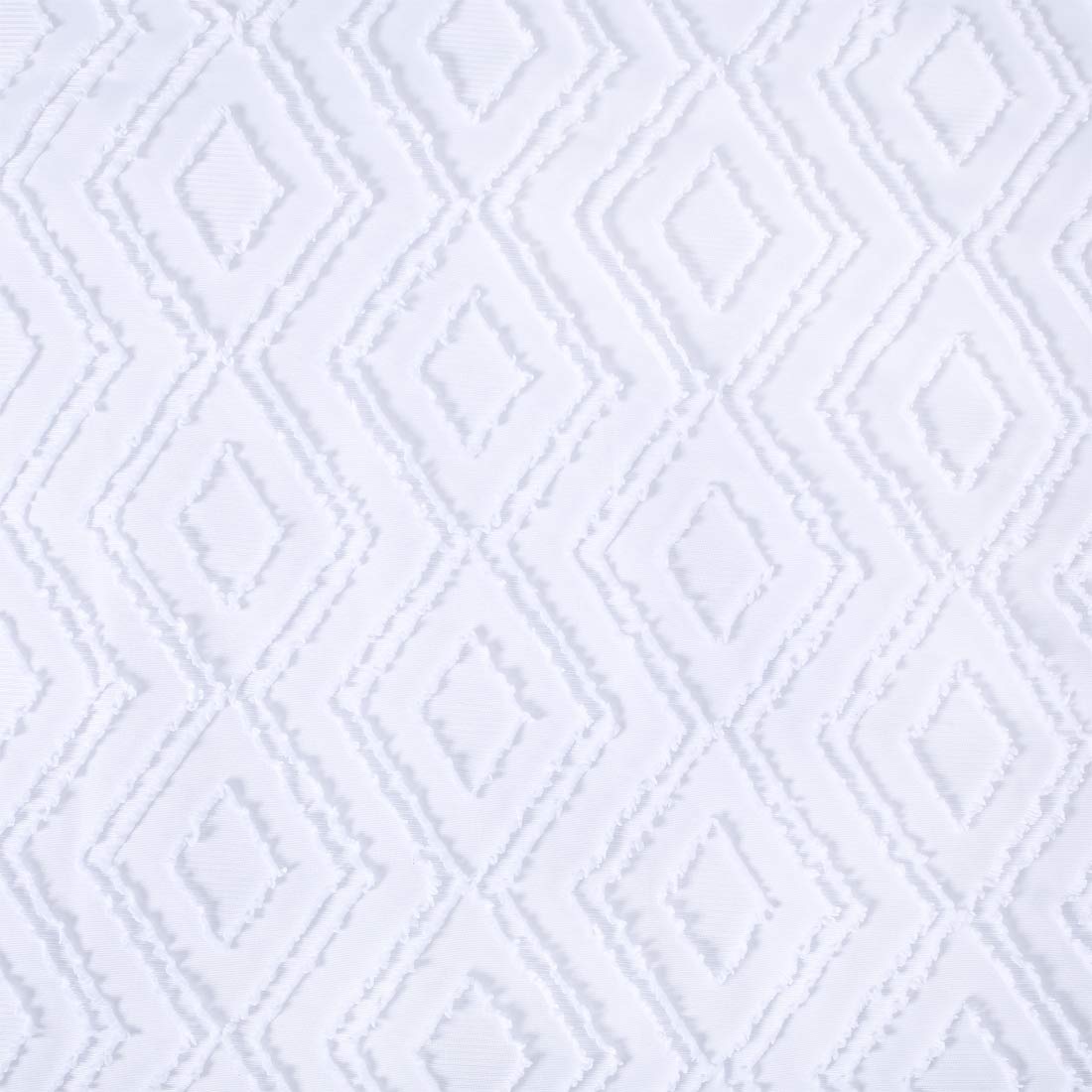 YINFUNG White King Duvet Cover Set – Tufted Geometric 3-Piece Bedding