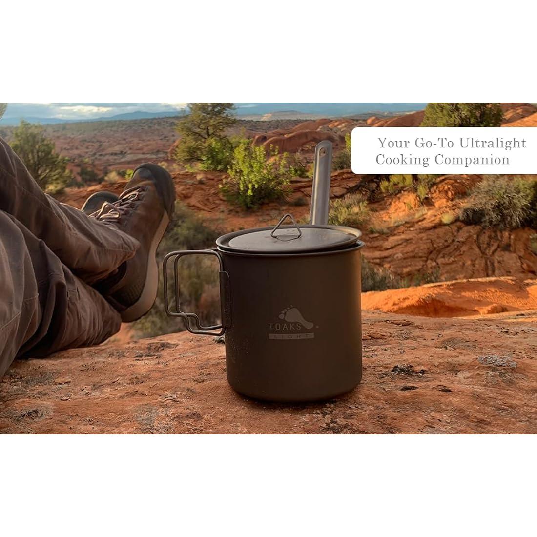 TOAKS Ultralight Titanium Camping Pot and Cup - 650ml (POT-650-L)