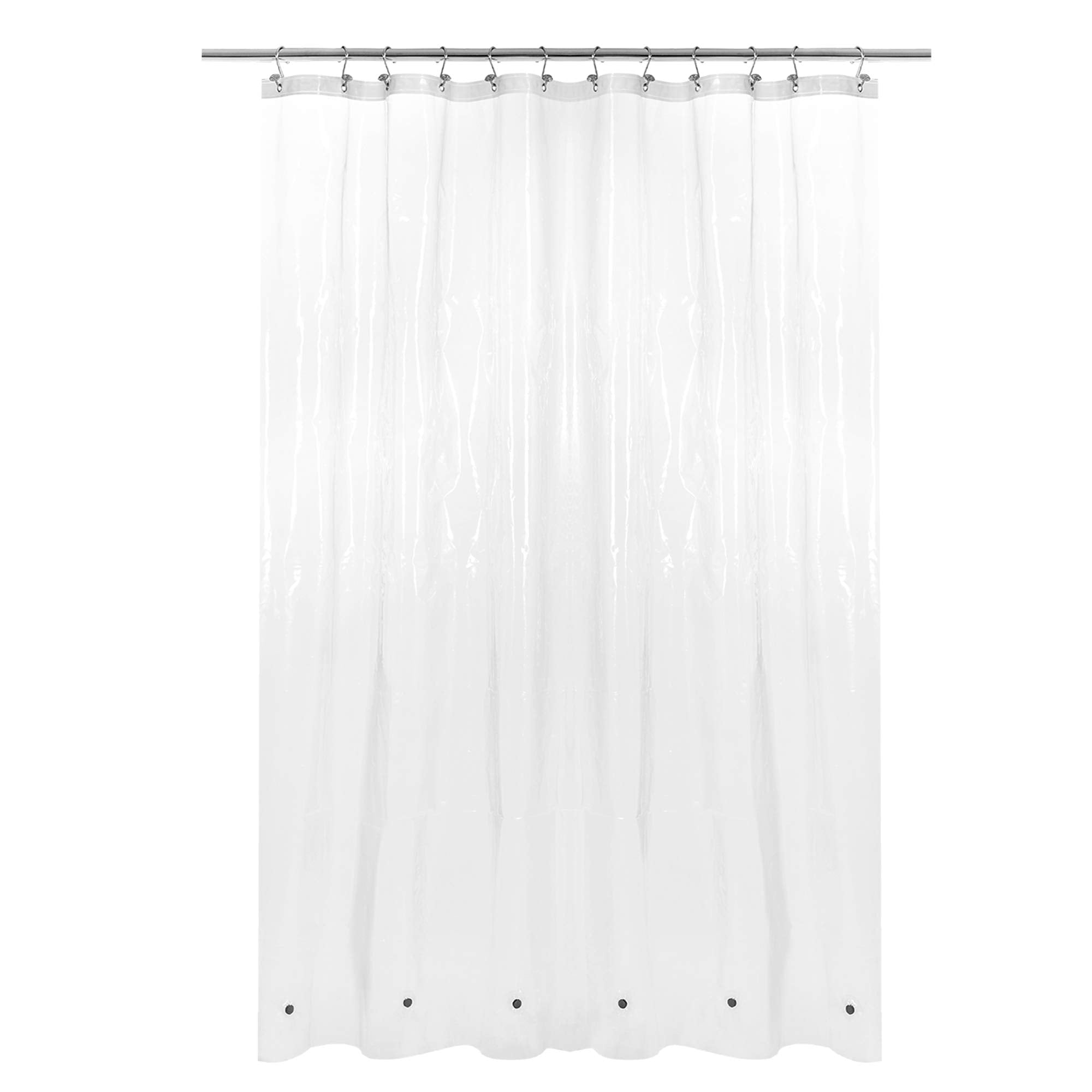 Barossa Design Clear PEVA Shower Curtain Liner | 6 Magnets & Metal Grommets