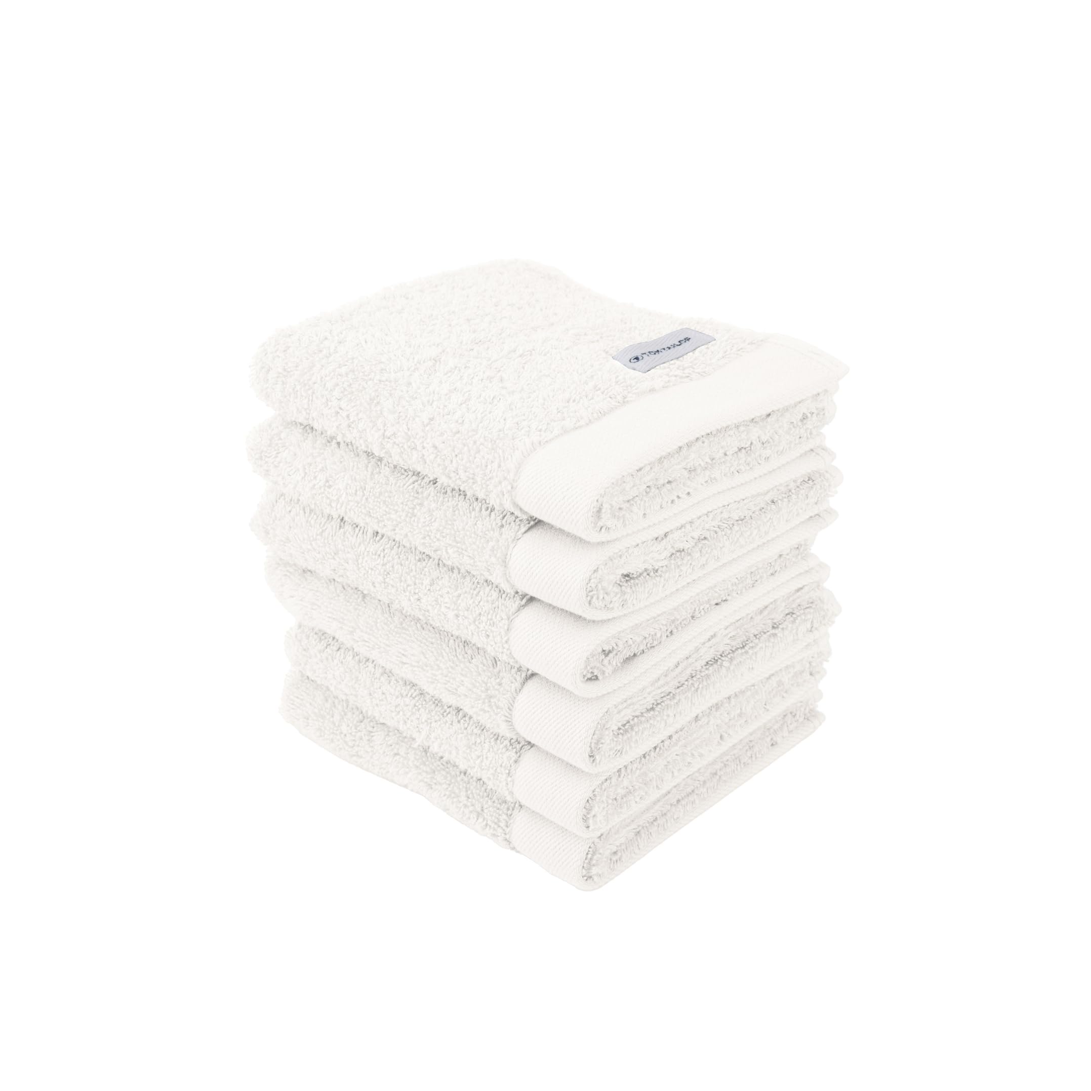 TOM TAILOR Guest Towels Set of 6 – 100% Cotton Terry Cloth, White