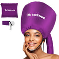 TEPENAR Bonnet Hair Dryer Attachment – Large Adjustable Soft Hood, Purple