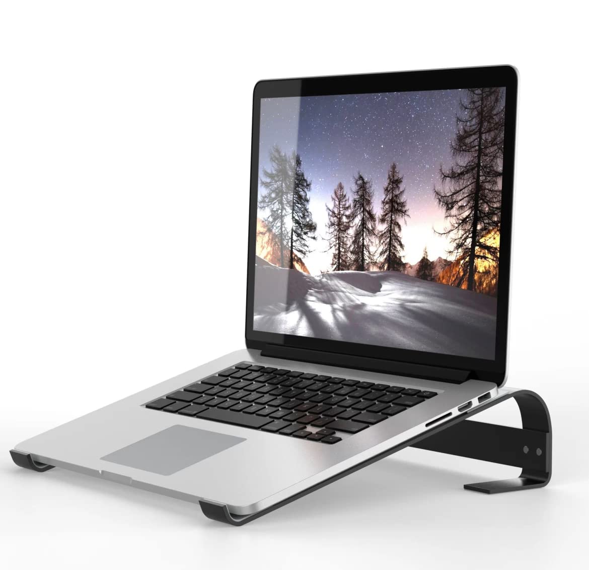 Orco Aluminum Laptop Stand for Desk - Ergonomic Fixed Laptop Riser, Stable Notebook Holder Compatible with MacBook Pro/Air, HP, Dell, Lenovo, Asus - image 1
