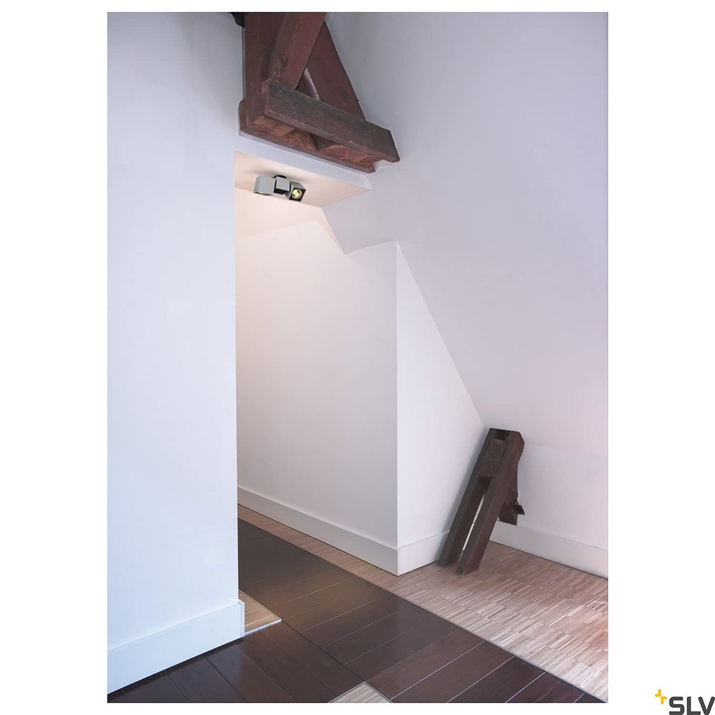 SLV Aluminium Surface-Mounted Wall and Ceiling Light - Grey, 50W