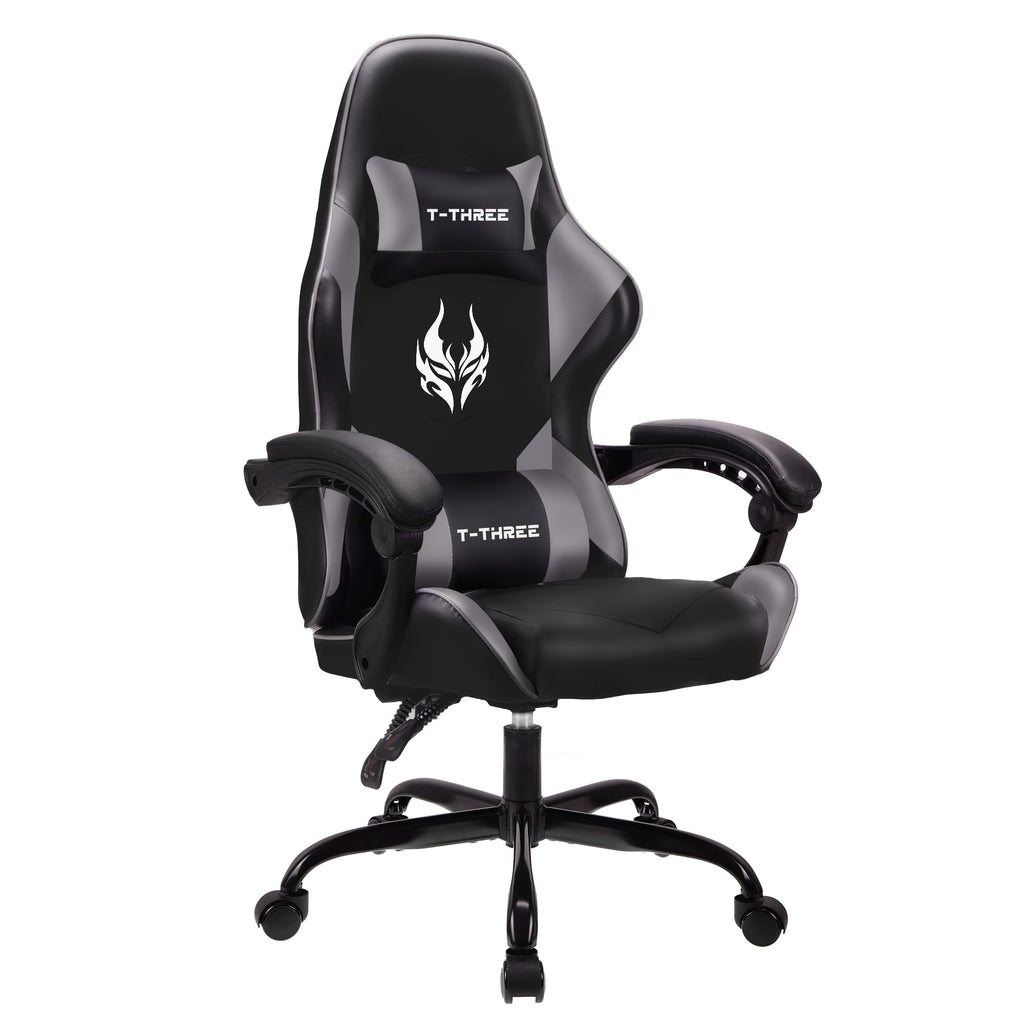 T-THREE Ergonomic High-Back Mesh Gaming Chair with Lumbar Support - White
