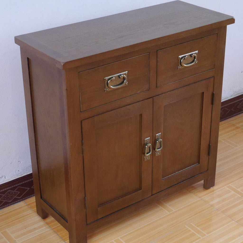 Aurotrice OAK Small Sideboard 75cm 2 Doors 2 Drawer Drawer Chest Mini Dining Sideboard Storage - image 3