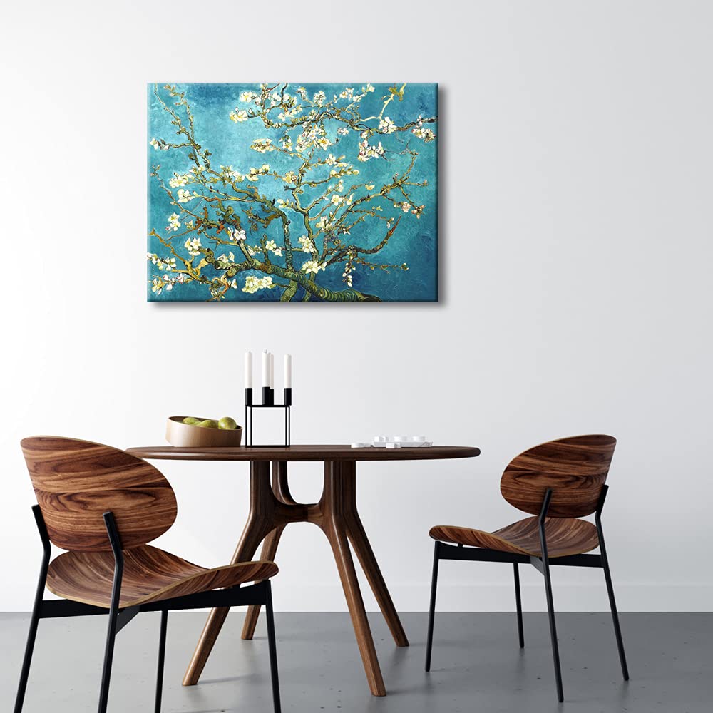 Jolof Store Van Gogh Almond Blossom Canvas Wall Art – Blue Floral Print