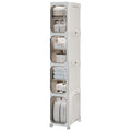 Lacusmall 4-Tier Slim Bathroom Storage Cabinet with Transparent Doors