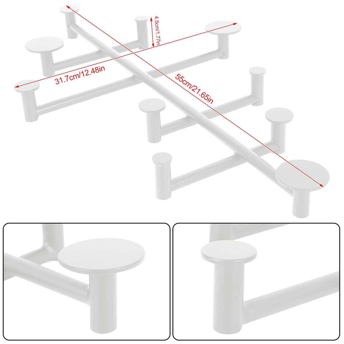 XLSBZ Coat Rack Shelf Wall Mounted,Modern Metal Coat Rack with 10 Hooks,Coat Hanger Wall Hooks for Clothe, Shats, Scarves White