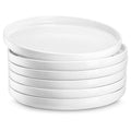 Jassceram 8.5" Ceramic Dinner Plates Set of 6 – White Salad & Dessert Plates