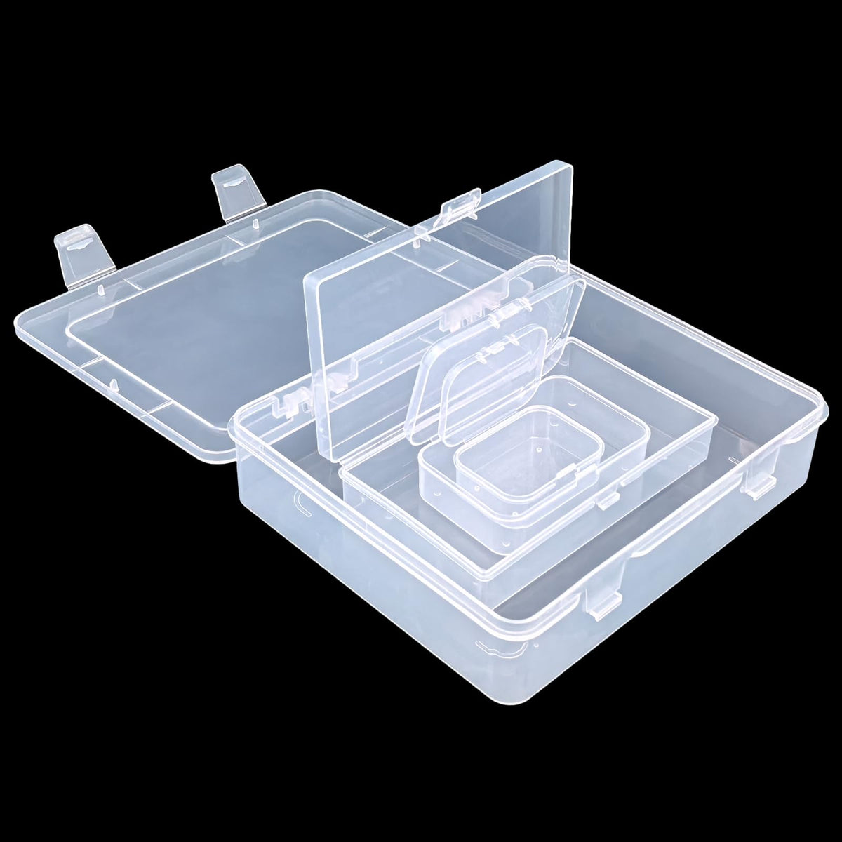 Goodma 7 Pieces Mixed Sizes Rectangular Clear Plastic Storage Box - image 3