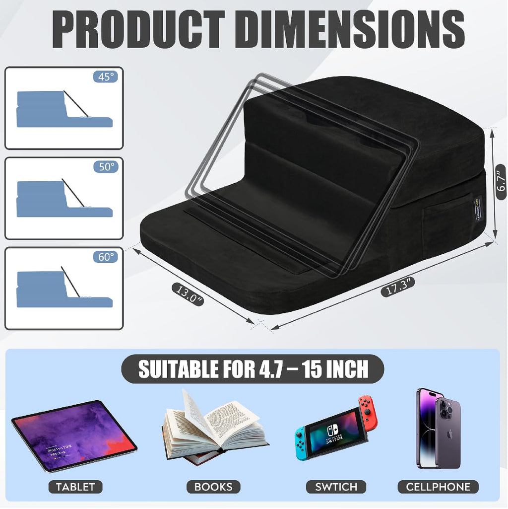 TabCouchCaddy - Cup Holder Tray and Tablet Stand – Bed, Sofa, RV, and Car – Can Hold Drinks, Snacks, Remote Controls, Phones, Tablets, iPad - image 2