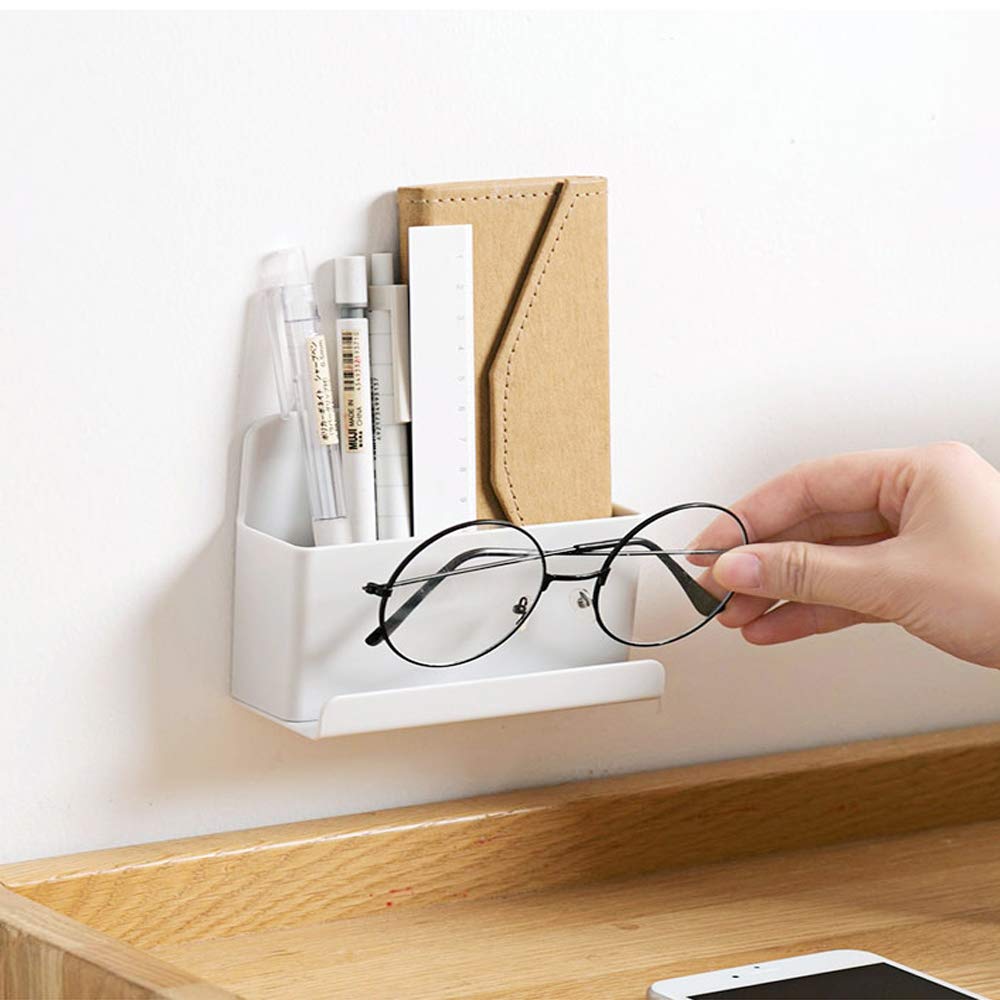 XINGYIYIJIA Wall Mounted Organizer Storage Box Remote Control Air Conditioner Storage Case Free Punch No Drilling Self Adhesive Media Organizer Hook - image 3