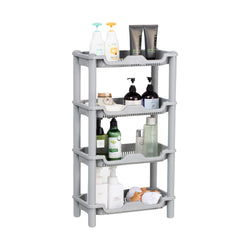 Qualiware 4-Tier Shower Caddy | Rustproof Plastic Corner Storage Shelf