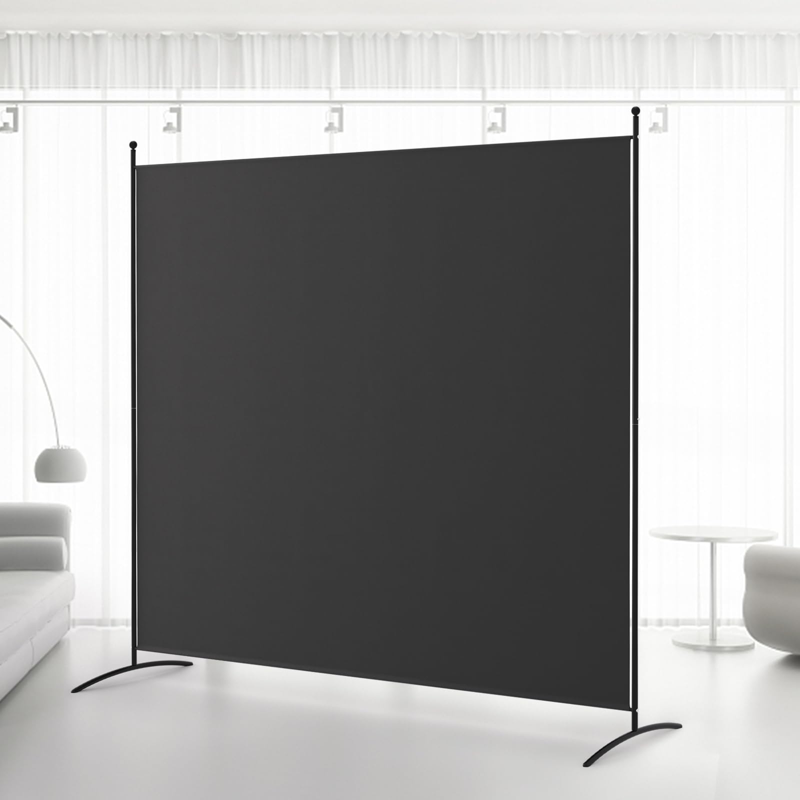 Kokorona 6FT Room Divider – Portable 1 Panel Privacy Screen, Black