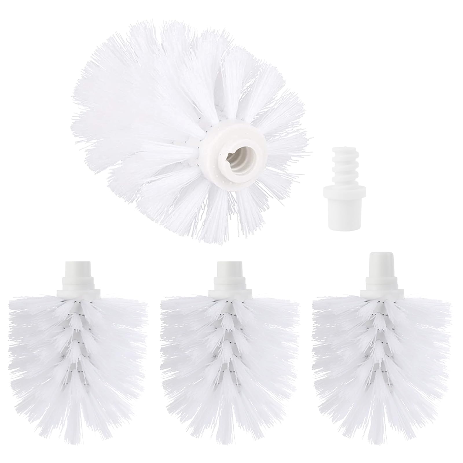 SacJkt Toilet Brush Replacement Heads - 4 Pack Durable White Round Brushes