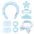 Jolof Store 9-Piece Spa Headband and Wristband Set for Face Washing