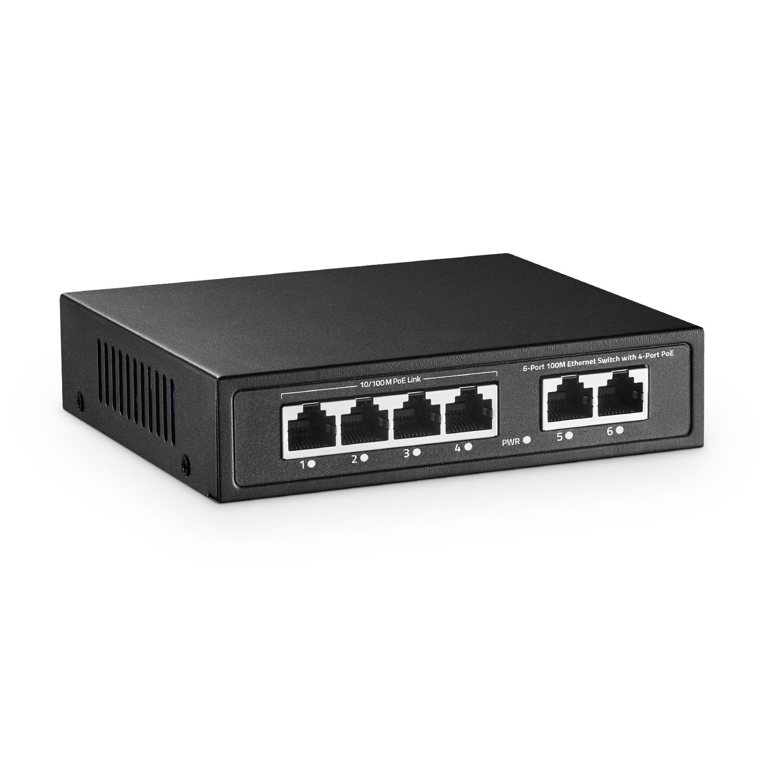 YuLinca 6 Port Mini PoE Switch | 4 PoE+ Ports, 65W Fanless Metal