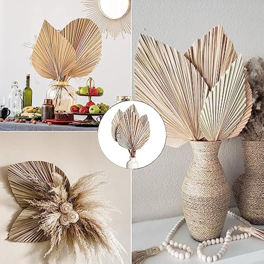 Jolof Store Natural Dried Palm Leaves – 5Pcs Large Boho Wedding Decor