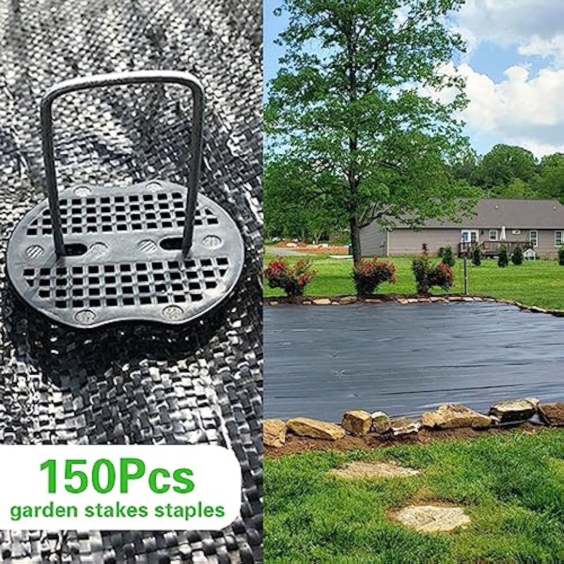 150 Metal Garden Staples – 6 Inch U-Shaped Pegs with Washers