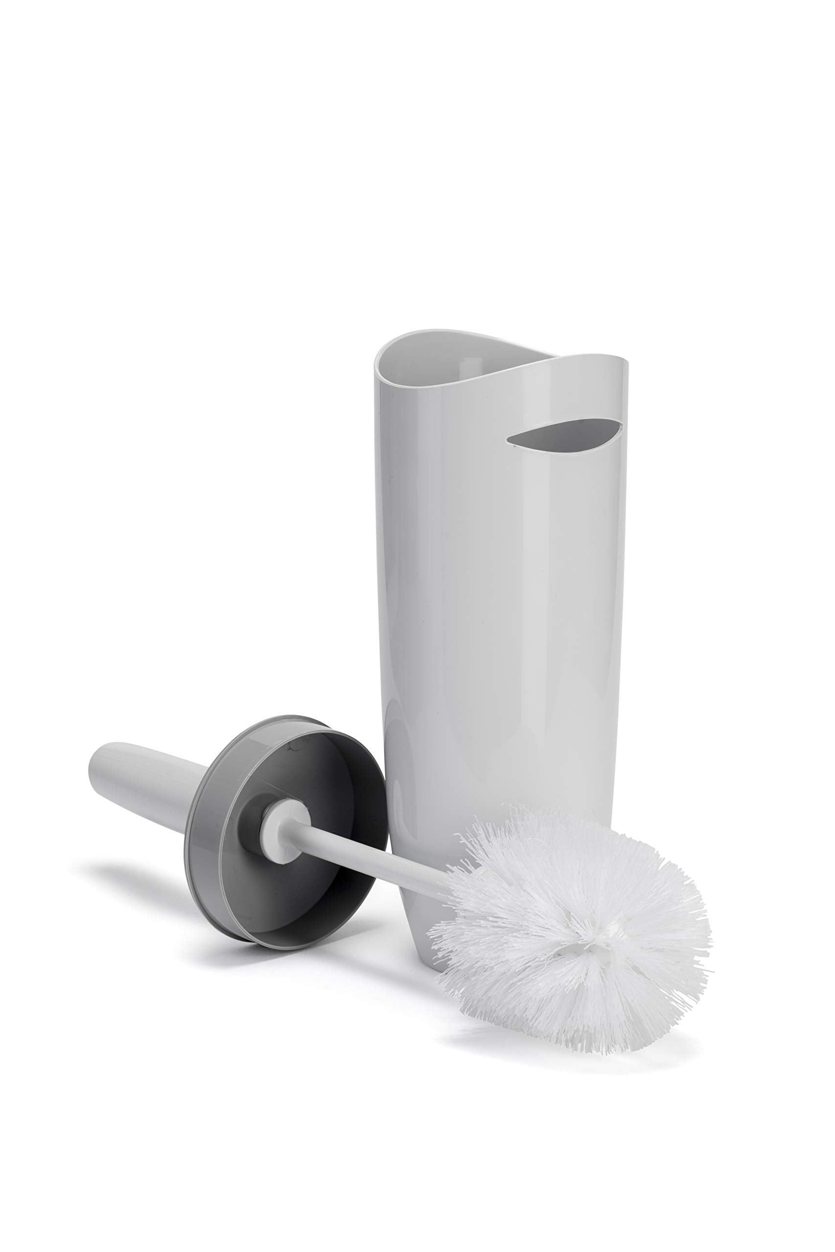 Croydex Anti-Bacterial Toilet Brush and Holder - White/Grey Plastic